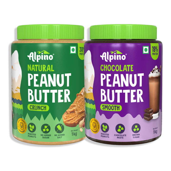 Best Seller Peanut Butter Combo - Natural Crunch Chocolate Smooth 1kg - Saver Value Pack 1kg &
