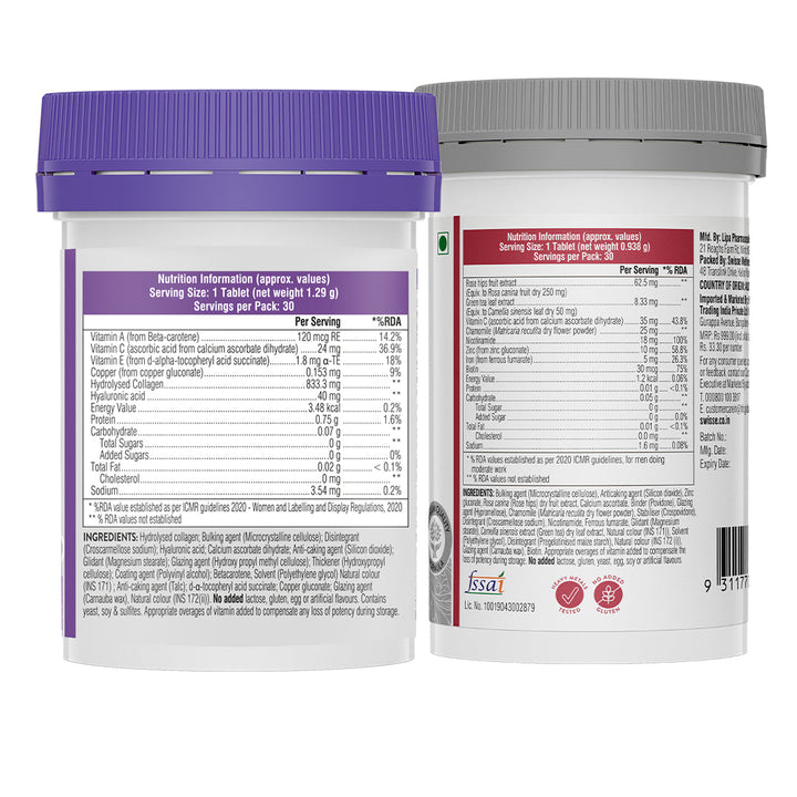 Swisse Collagen+ Hyaluronic Acid & Biotin+ Biotin Tablets (30 Tablets) Combo