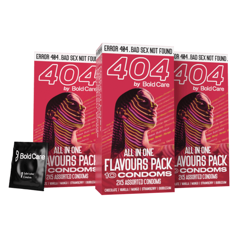All-In-One Flavours Pack Condoms - 5 Different Flavours - Pack of 3 - 30 Condoms