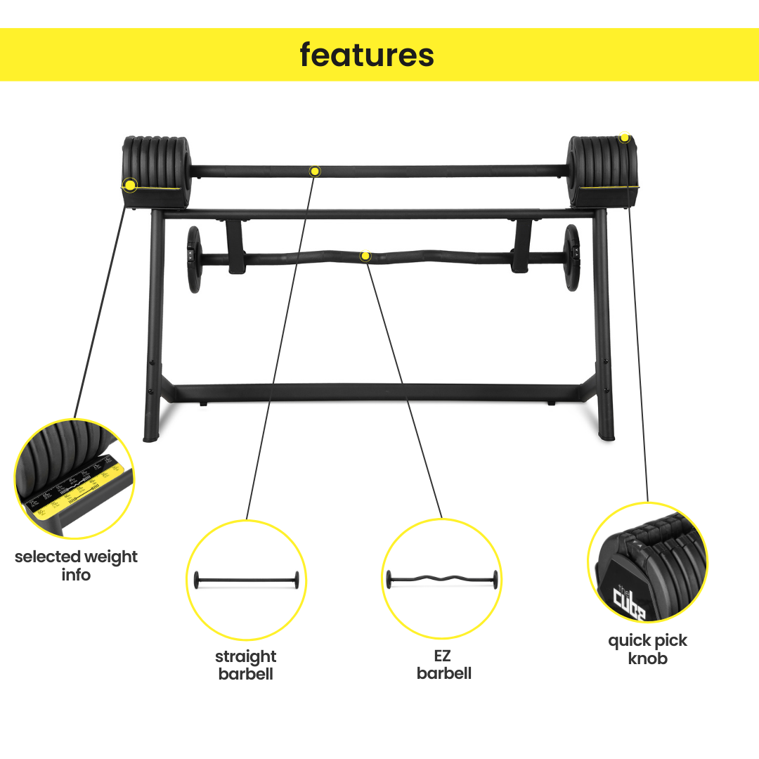 powerbar pro | all-in-one workout barbell with stand