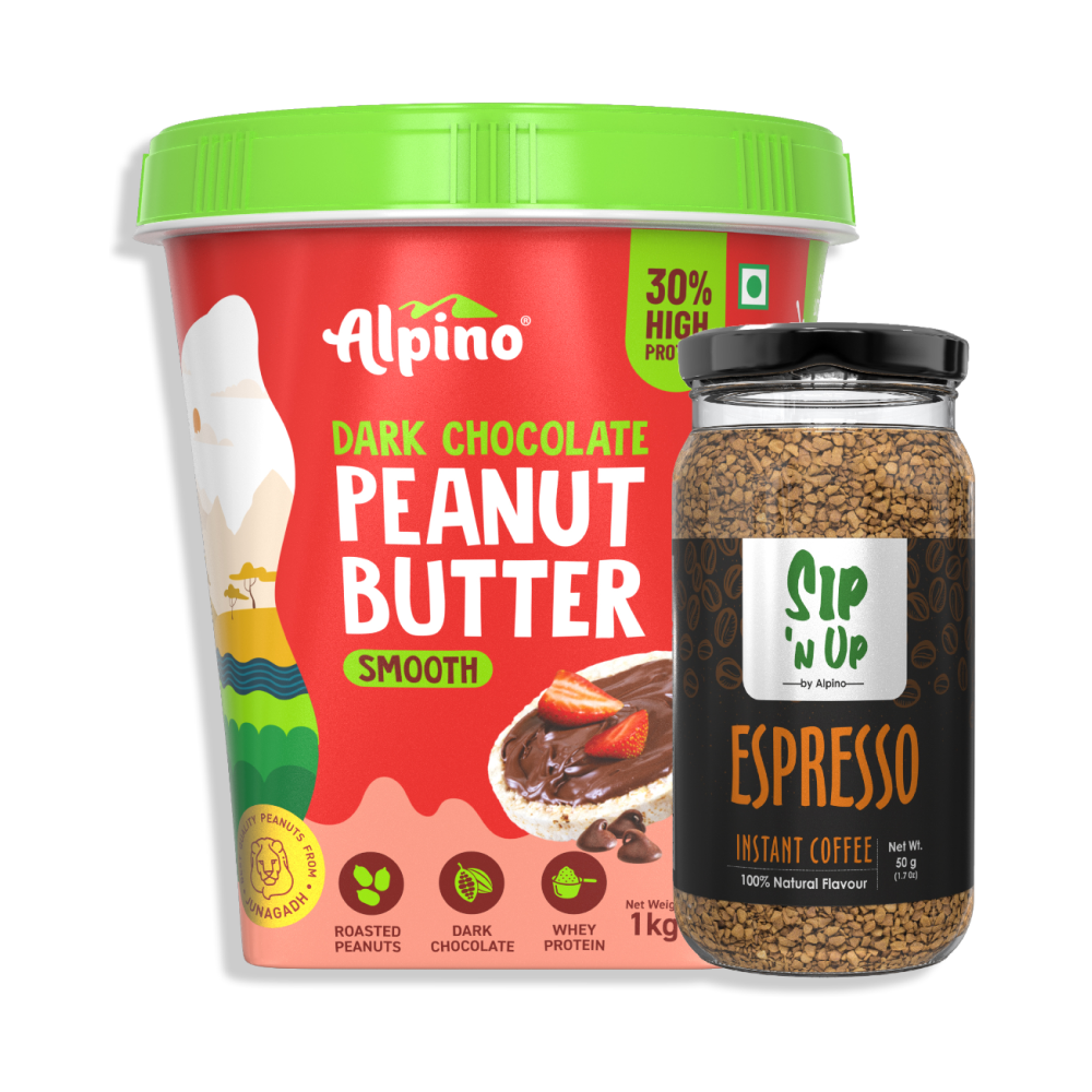 PRE-WORKOUT HIGH CAFFINE COMBO - High Protein Dark Chocolate Peanut Butter & Premium Instant Coffee 50g - Value Pack