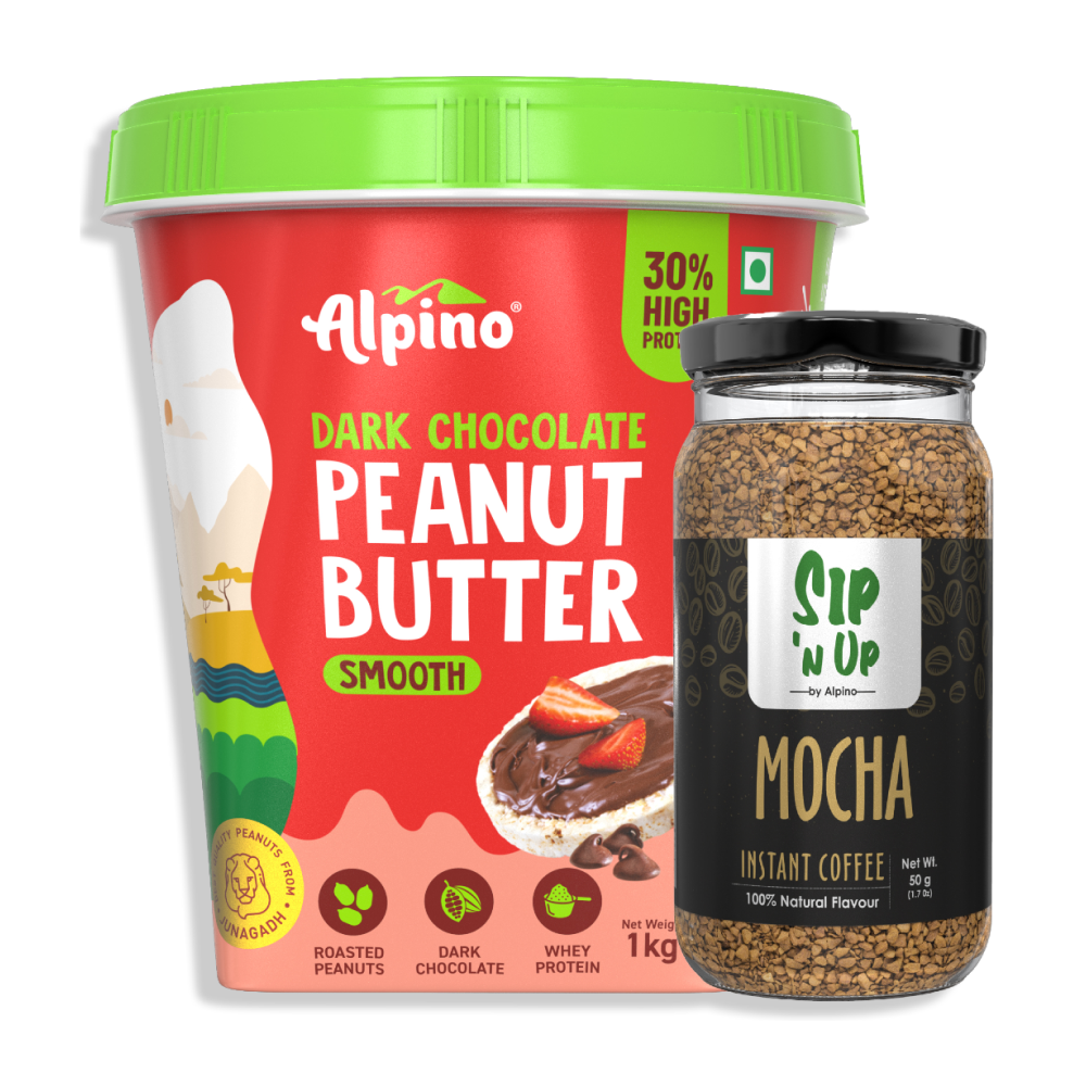 PRE-WORKOUT HIGH CAFFINE COMBO - High Protein Dark Chocolate Peanut Butter & Premium Instant Coffee 50g - Value Pack