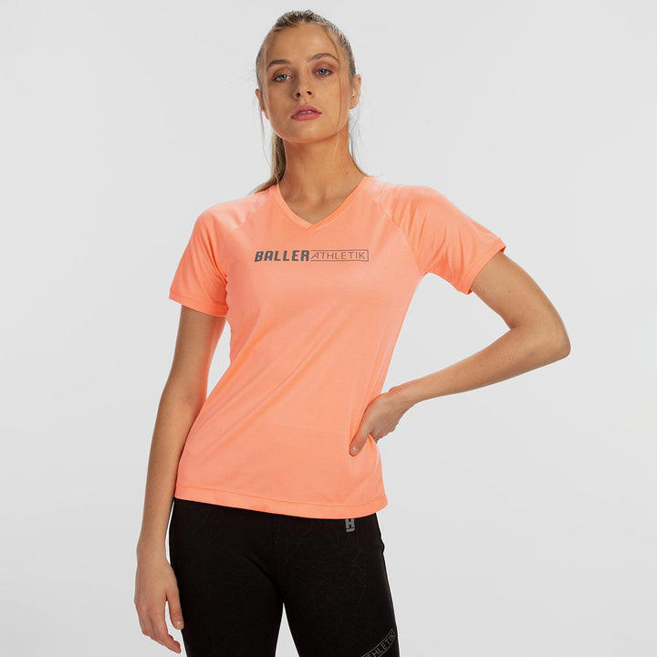 V-neck Performance Tees - Coral