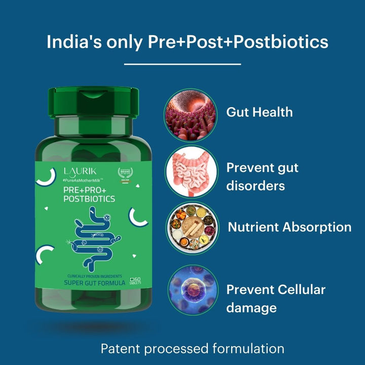 India's only Prebiotics+Probiotics+Postbiotics