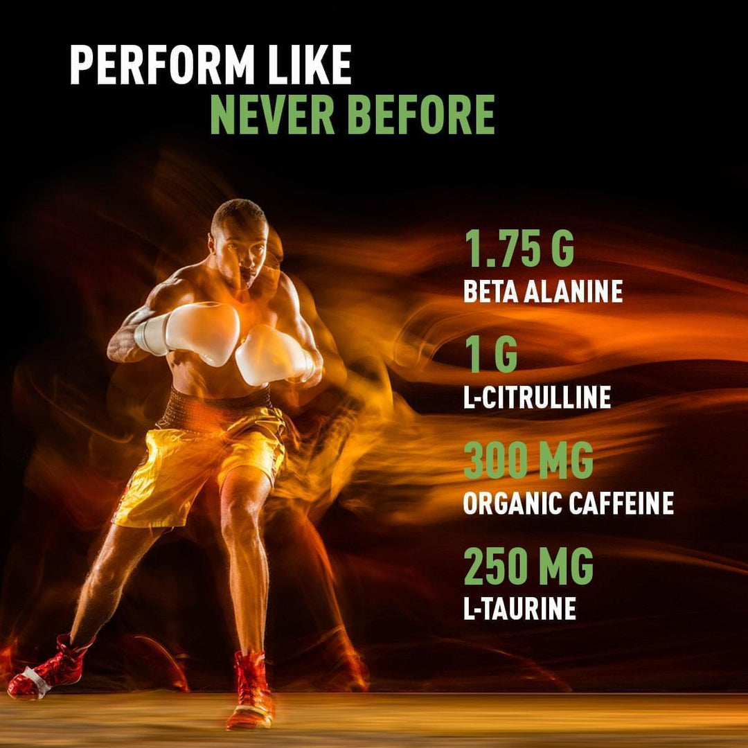Focal Preworkout - Beta Alanine, Citrulline, Taurine & Organic Caffeine for Performance, Energy, Strength, Stamina, Focus and Intense Muscle Pump