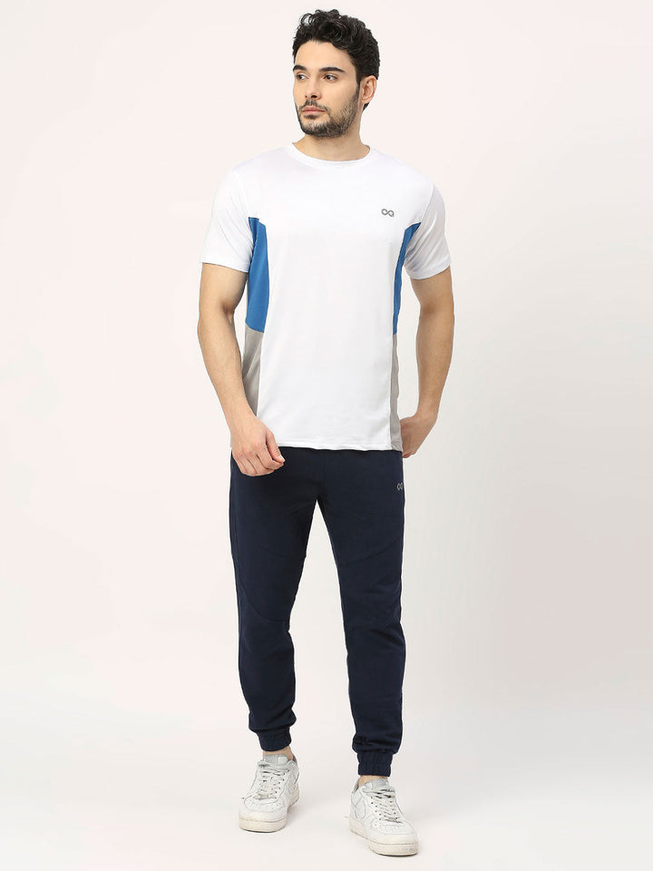 Men's Striped Sports T-Shirt - White