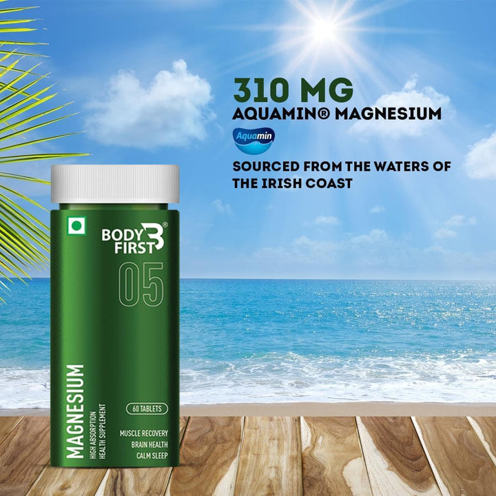 Magnesium - Natural Marine Aquamin Magnesium - Supports Energy & Enzyme Production, Bone Health, Nerve Function, Muscle Soreness & Cramps, Calm Sleep & Recovery, Anti Stress & Anxiety Relief
