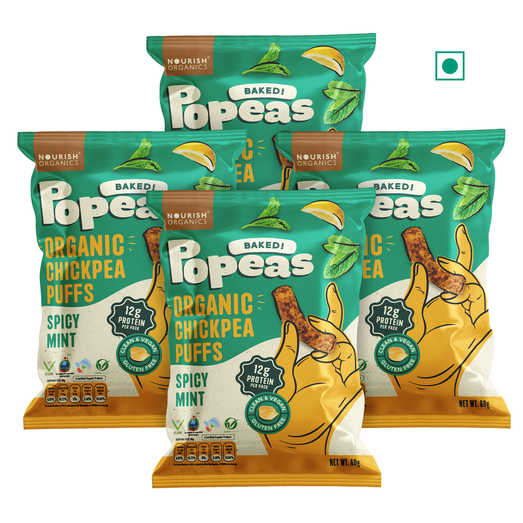 Popeas Protein Puffs - Spicy Mint (Pack of 4)