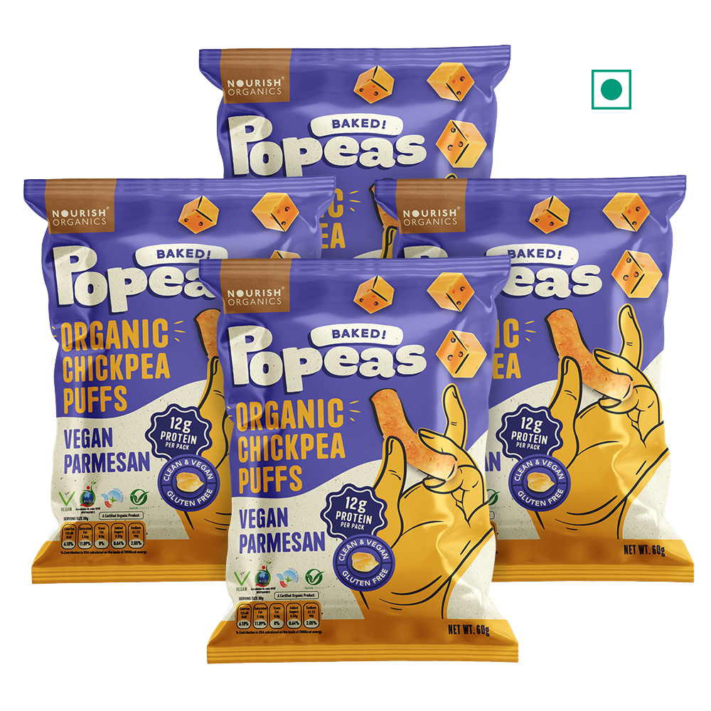 Popeas Protein Puffs - Vegan Parmesan (Pack of 4)