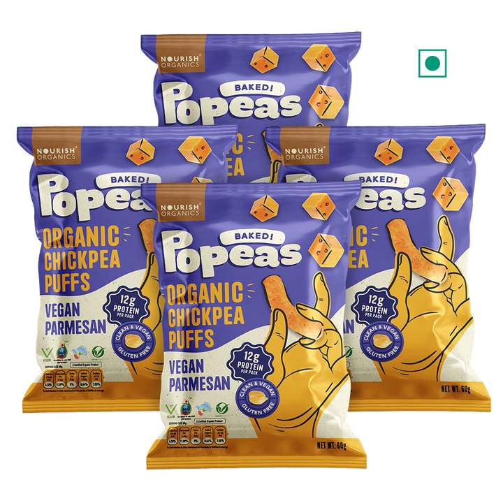 Popeas Protein Puffs - Vegan Parmesan (Pack of 4)