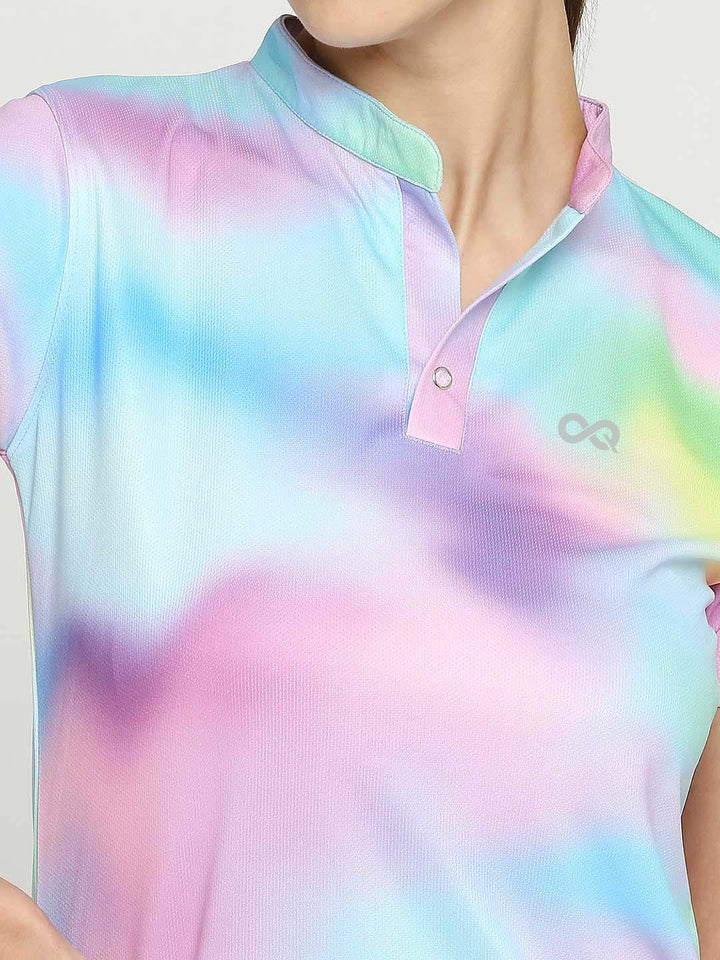 Women's Golf Polo Shirt - Pink Printed