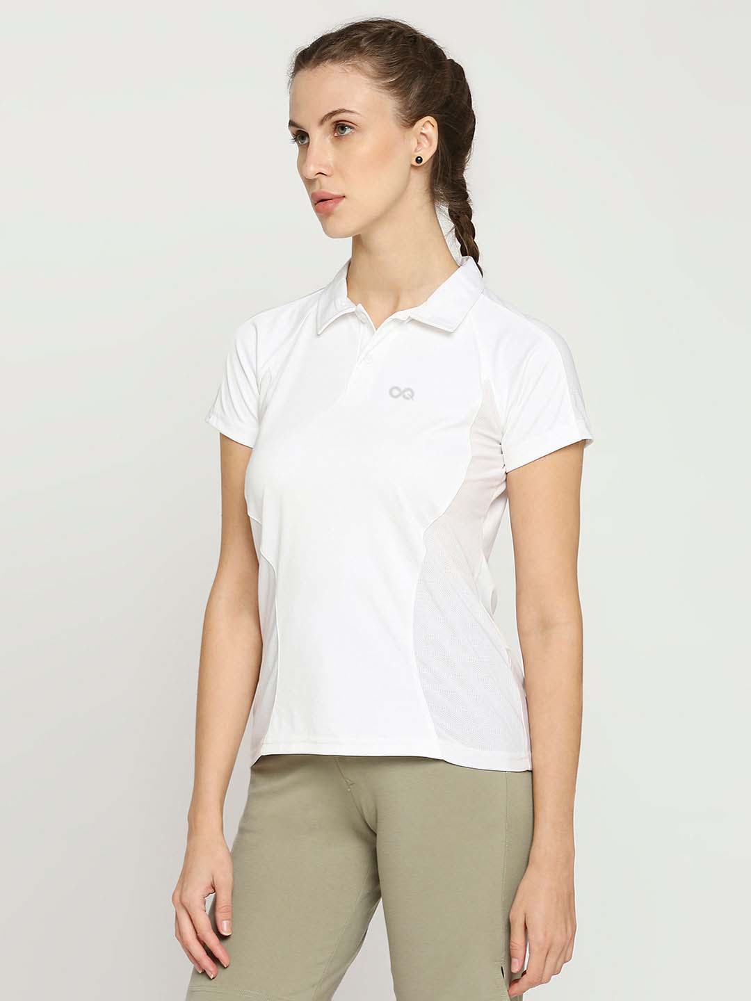 Women's Golf Polo Shirt with Mesh - White