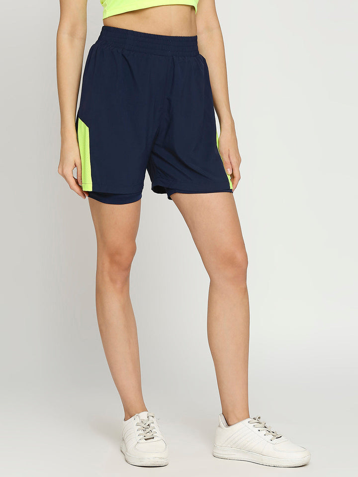 Women's Activewear Shorts - Navy Blue