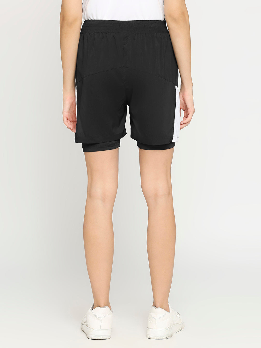 Women's Activewear Shorts - Black & White