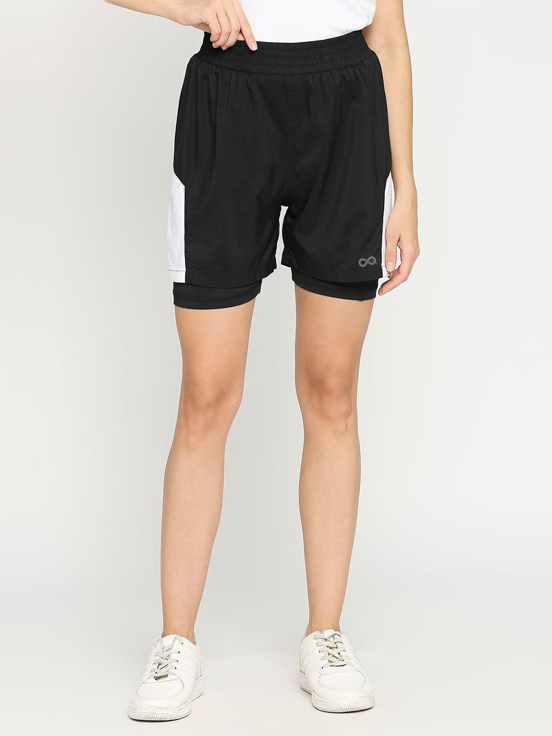 Women's Activewear Shorts - Black & White