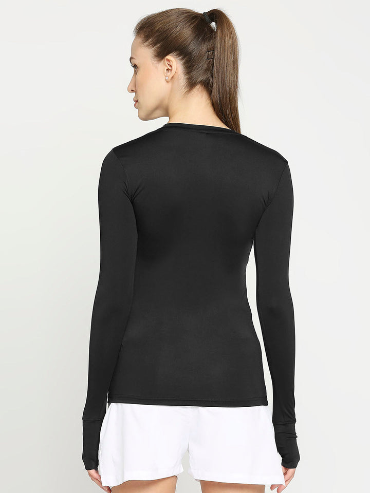Women's Long Sleeve Sports T-Shirt - Black