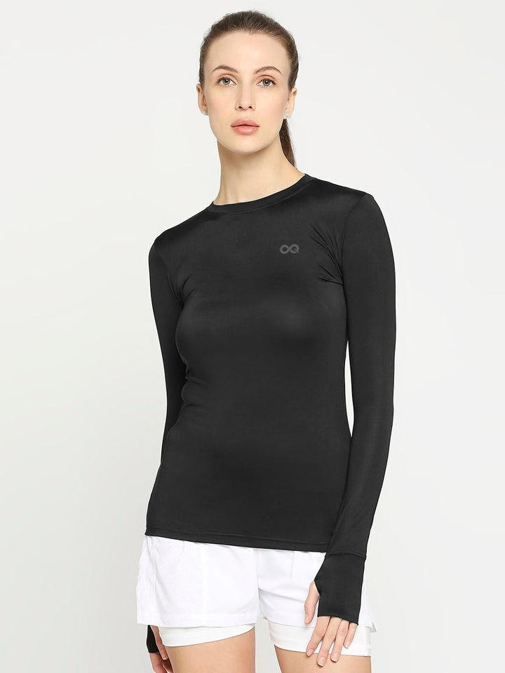 Women's Long Sleeve Sports T-Shirt - Black