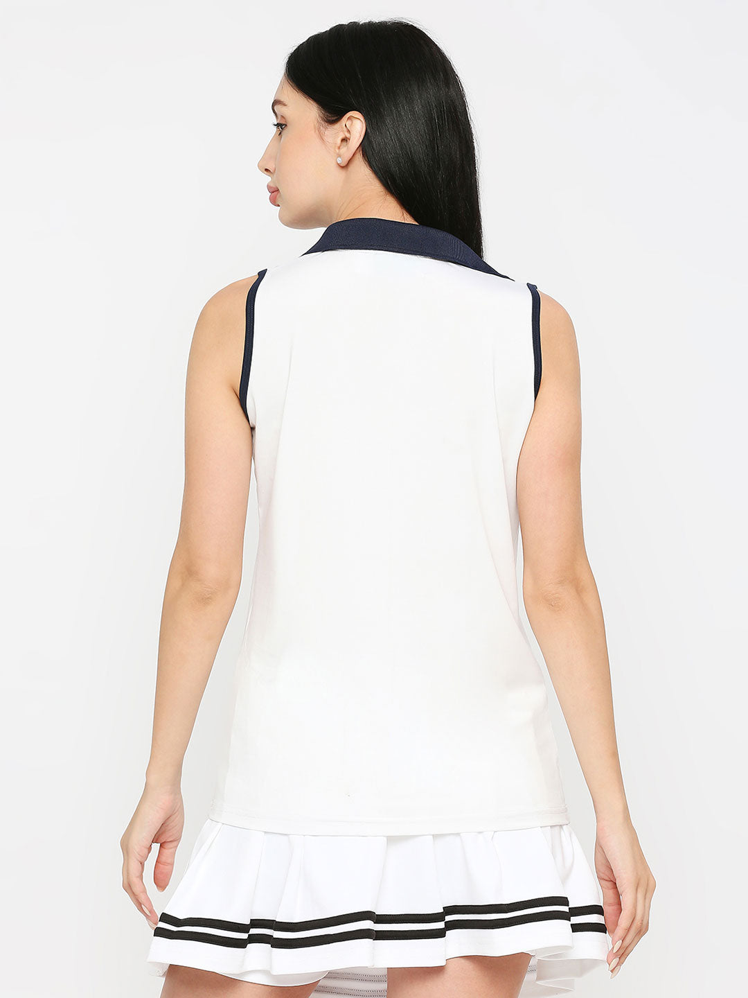 Women's Tennis Vest - White & Navy