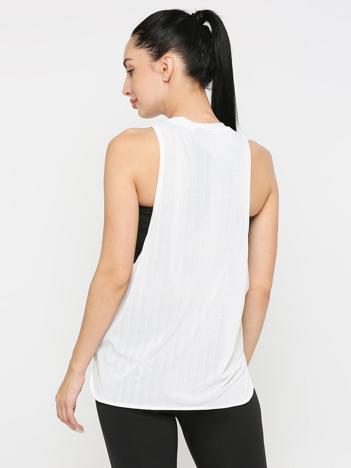 Women's Sports Muscle Tank Vest - White