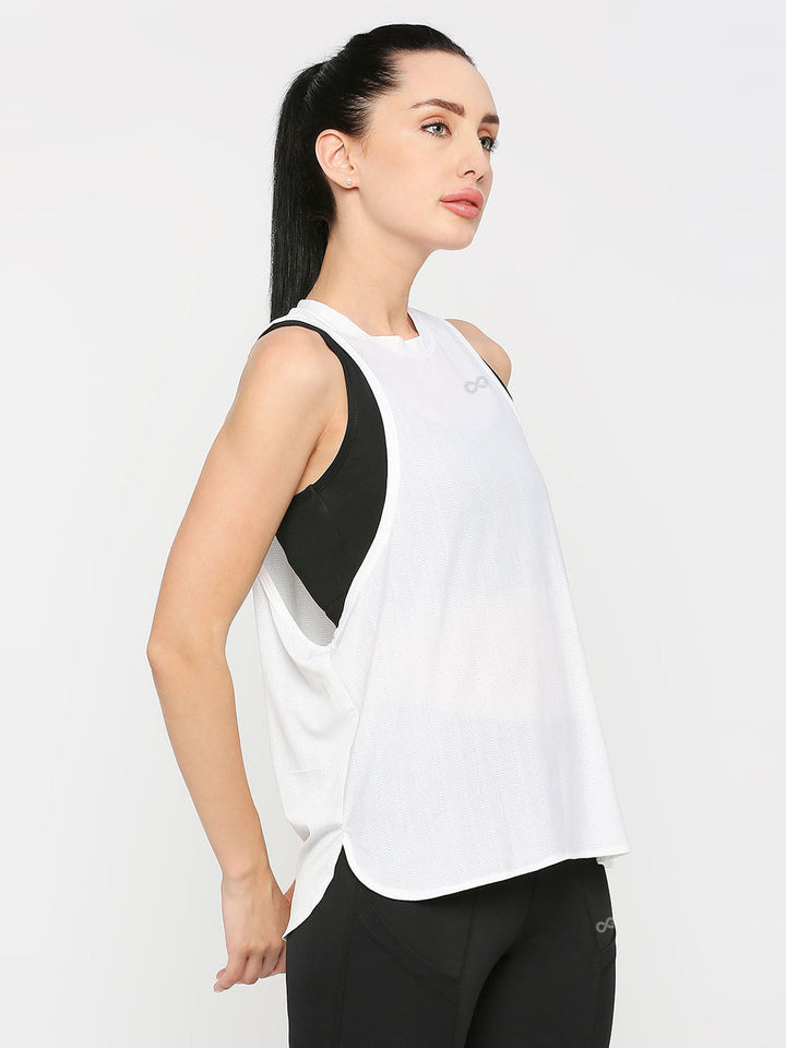 Women's Sports Muscle Tank Vest - White
