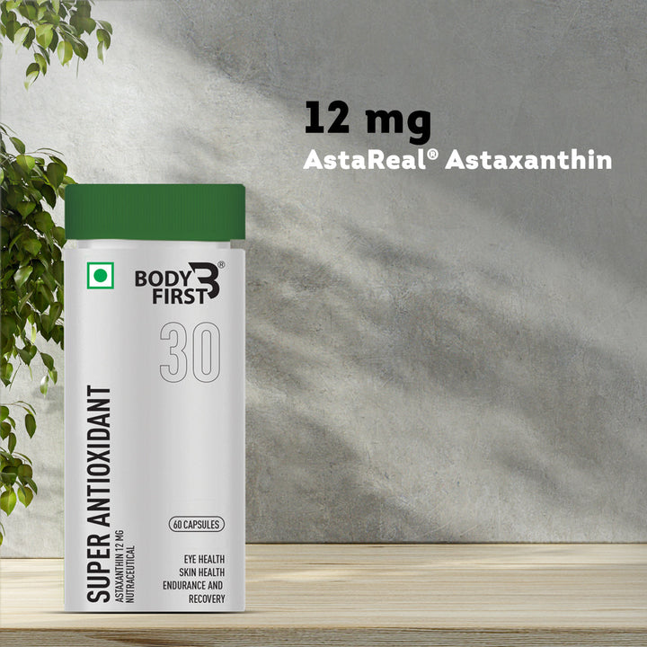 Super Antioxidant - AstaReal® Astaxanthin 12mg Supports Eye Health, Skin Health, Improves Muscle Endurance &  Recovery