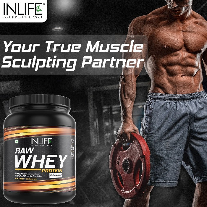 INLIFE 100% Raw Whey Protein Concentrate Powder (Unflavoured)
