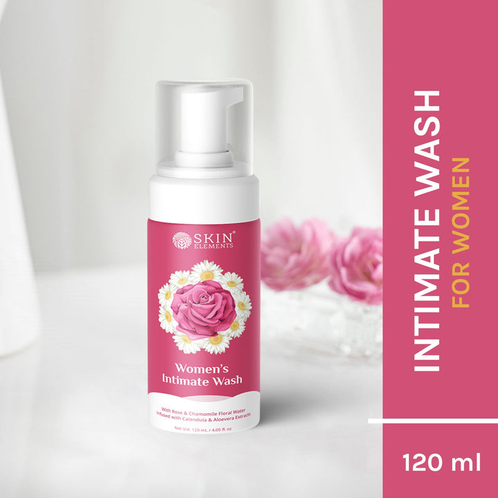 Intimate Wash for Women with Rose Water, Chamomile, Calendula & Aloe Vera Extracts (120ml)